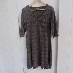 Toad&Co Sustainable Rosalinda Gray Shift Dress M Organic Tencel Boho Tribal